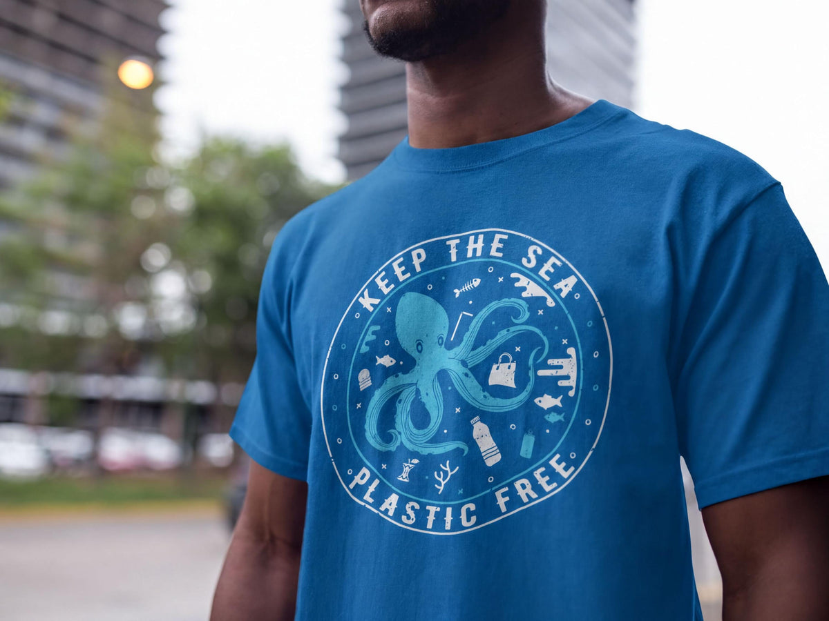 Scuba Diving Eco Marine Life Shirt: Plastic Free Octopus Design (Comfort Colors®) Tee