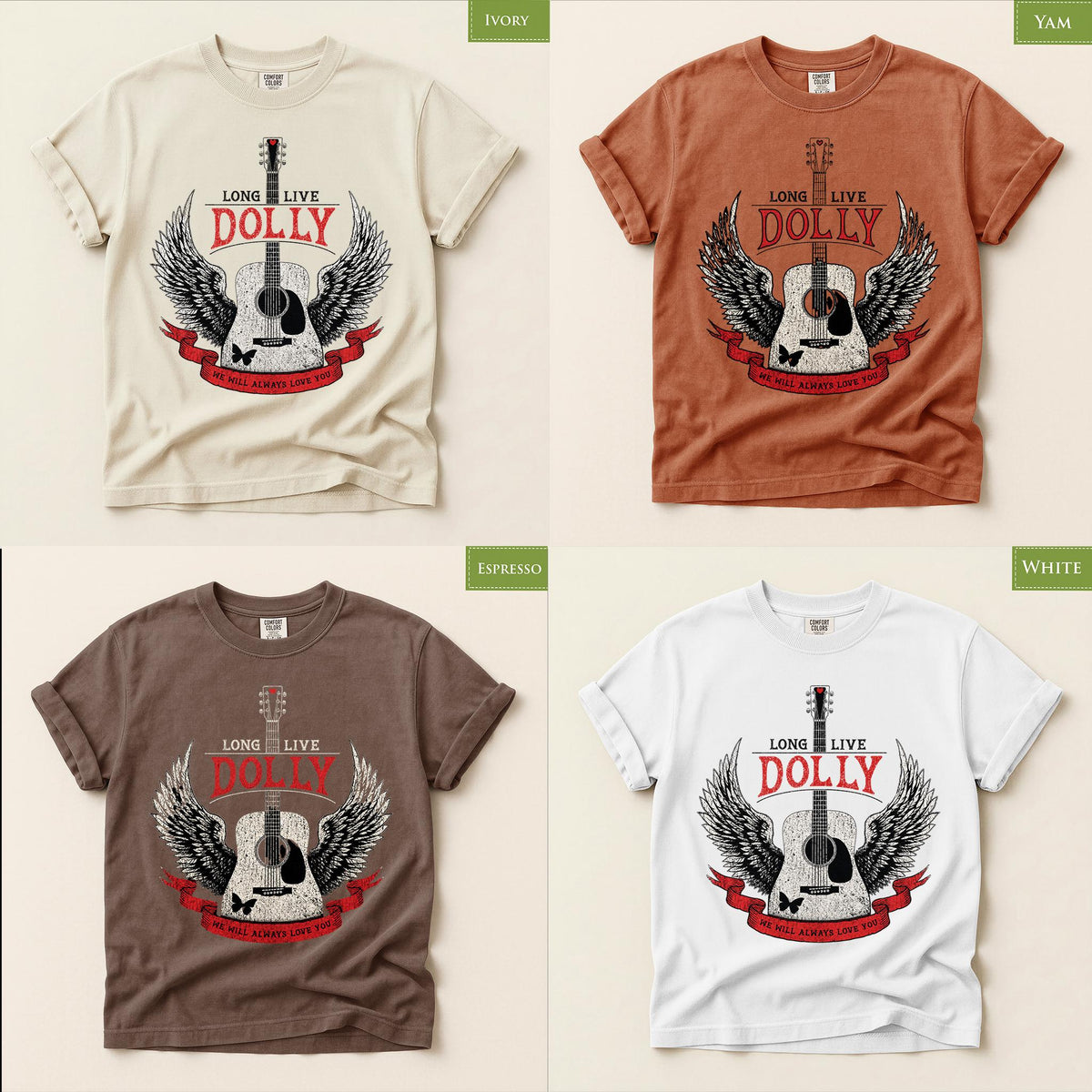 Comfort Colors® Long Live Dolly Parton Shirt, We Will Always Love You T-Shirt, Dolly Memorial Tribute Tee, Country Music Legend RIP Gift