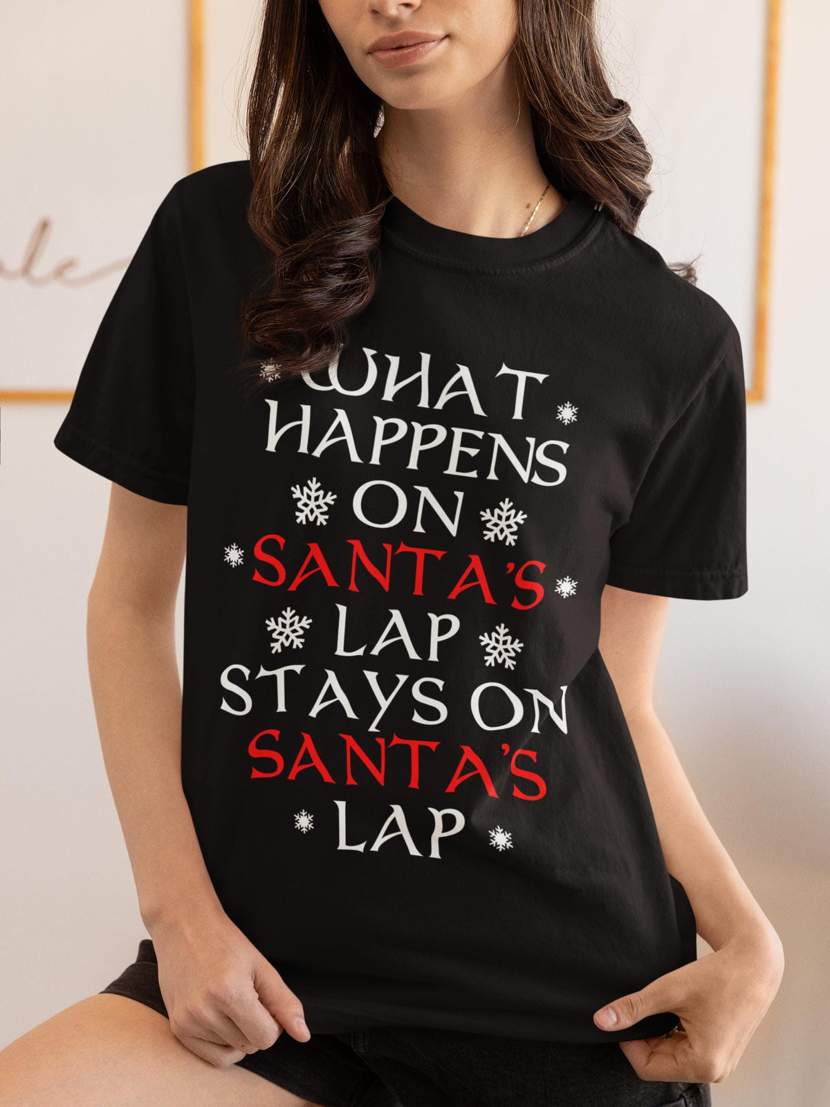 Comfort Colors® What Happens on Santa's Lap Shirt, Funny Christmas Tee, Santa Holiday Gift, Festive Winter Graphic
