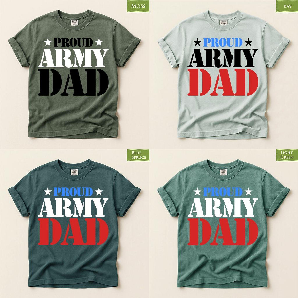 Proud Army Dad Shirt, Comfort Colors® Military Fathers Day Gift for Papa