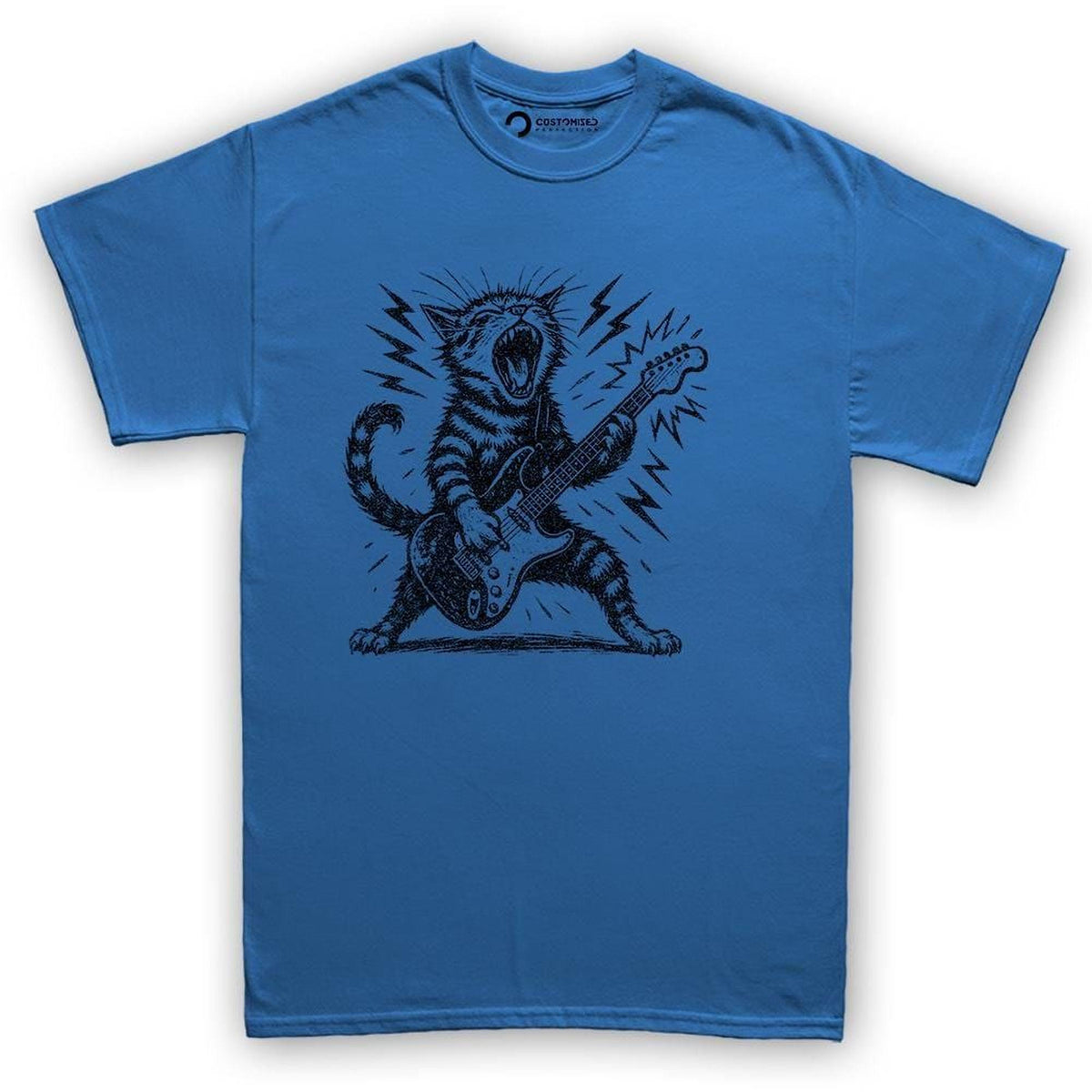 Rock and Roll Cat Guitar T-Shirt | Funny Feline Lover Tee