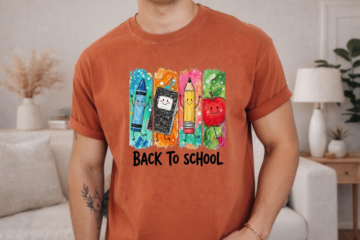 Comfort Colors® Back To School Shirt | Cute Kawaii Crayon Pencil Tee | Teacher Kids Gift