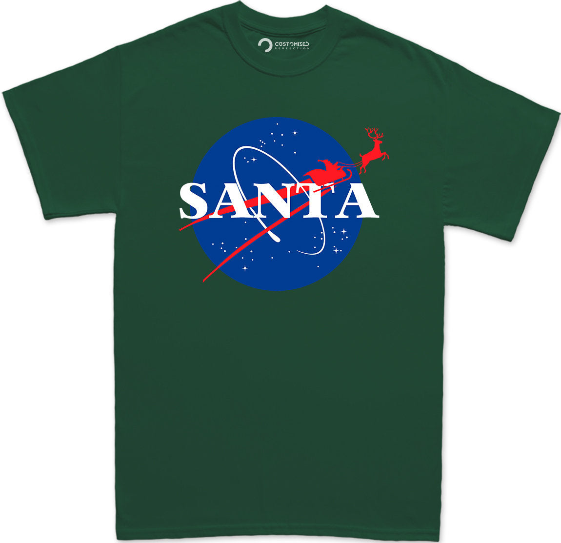 Funny Santa Space Shirt, Retro Christmas Family Tee