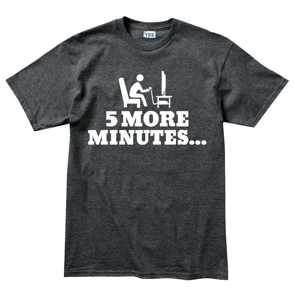 Mens 5 More Minutes Gaming Gamer Funny T shirt Tee Top T-shirt