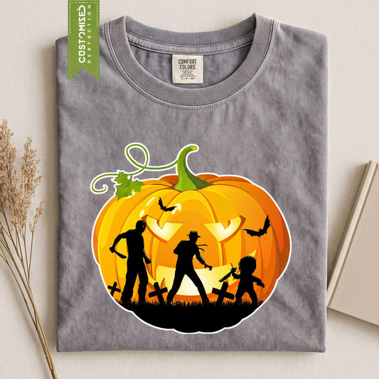 Comfort Colors® Halloween Pumpkin Shirt, Freddy Jason Tshirt, Spooky Scary Tee, Trick Or Treat Costume