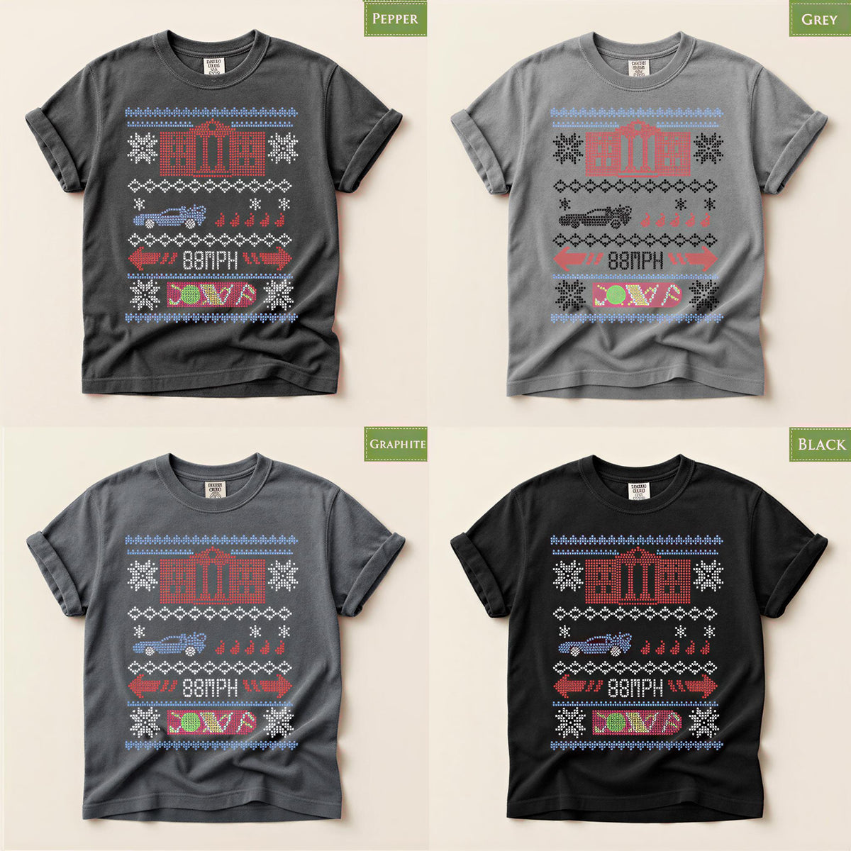 Comfort Colors® Christmas Train Shirt, Retro Holiday Sweater Tee, Pixel Art Christmas Graphic, Festive Gift