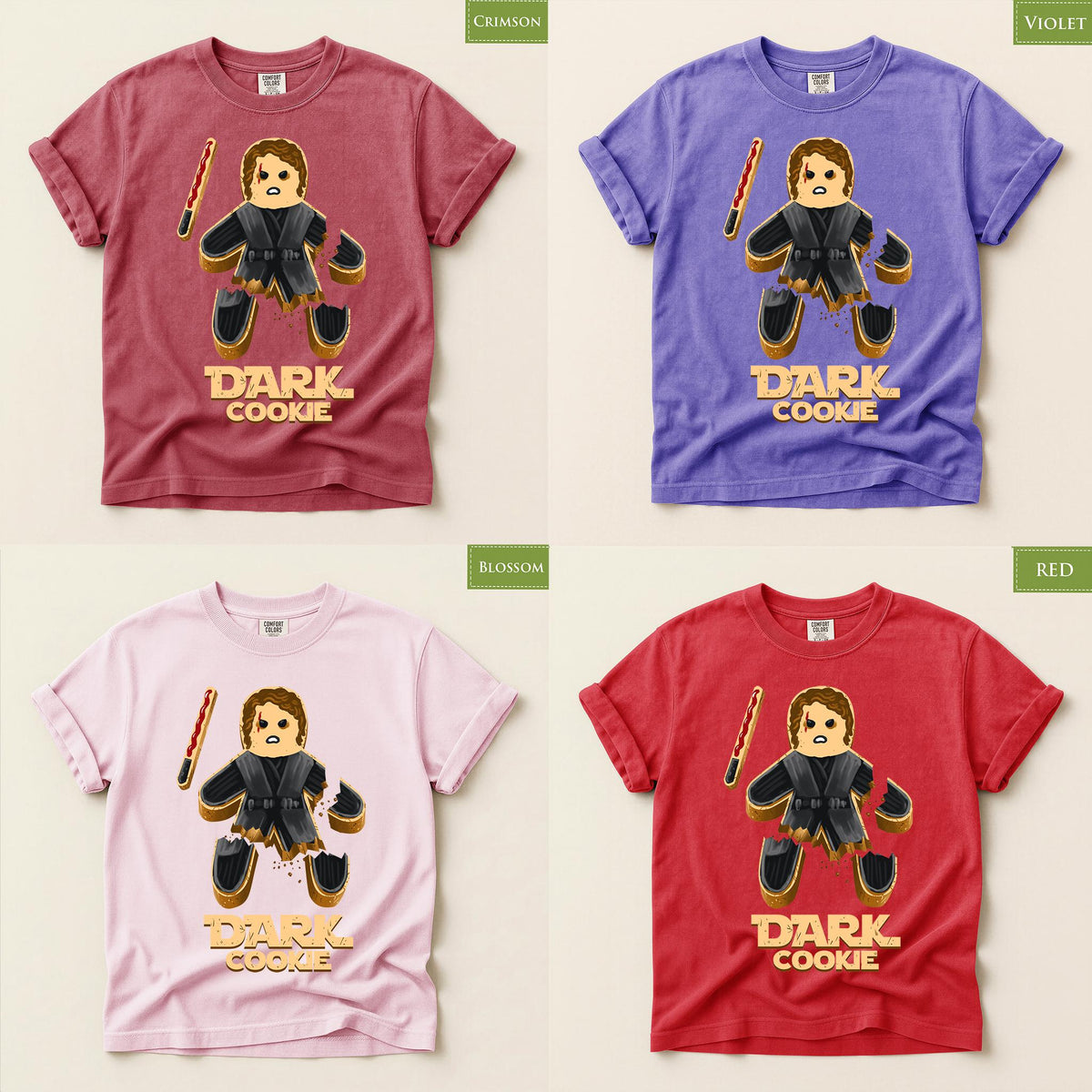 Comfort Colors® Dark Cookie Shirt, Dark Warrior Graphic Tee, Funny Cookie Shirt, Unique Gift, Gamer Inspired Apparel