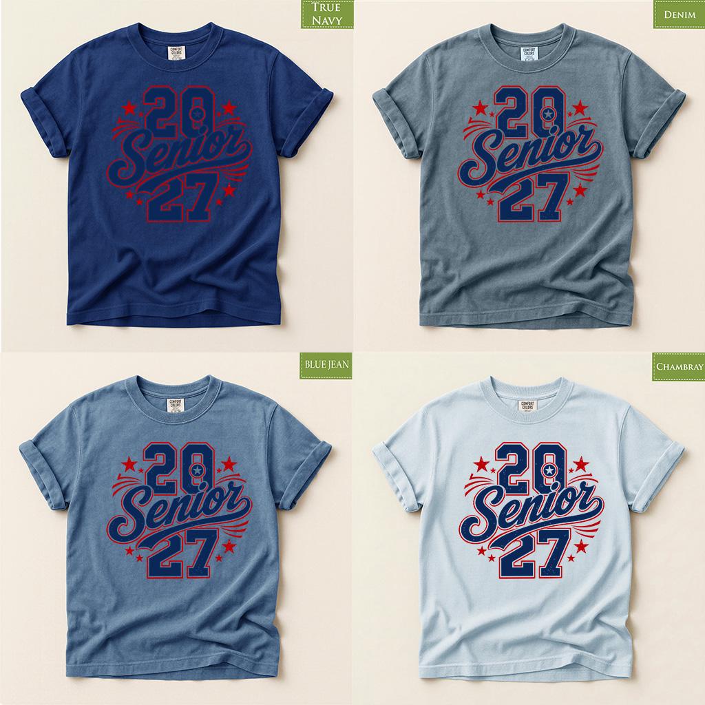 Comfort Colors® Senior 2027 Patriotic Shirt, Class of 2027 USA Graduate Fourth of July Tee