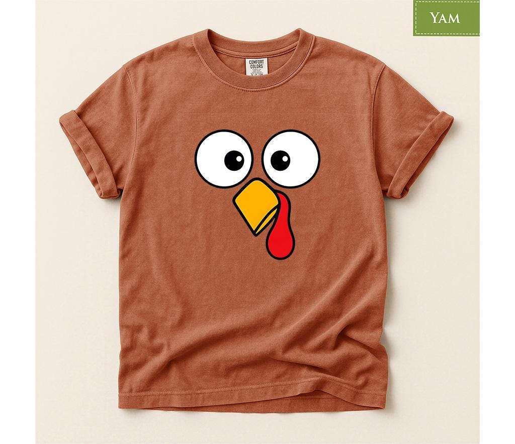 Comfort Colors® Funny Turkey Shirt, Thanksgiving Gobbler Tee, Silly Bird Graphic, Fall Gift