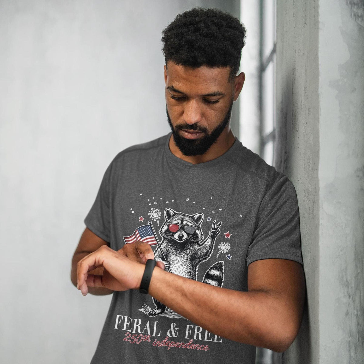 Feral and Free Shirt, America 250th Anniversary, Patriotic Raccoon, July 4th Outfit