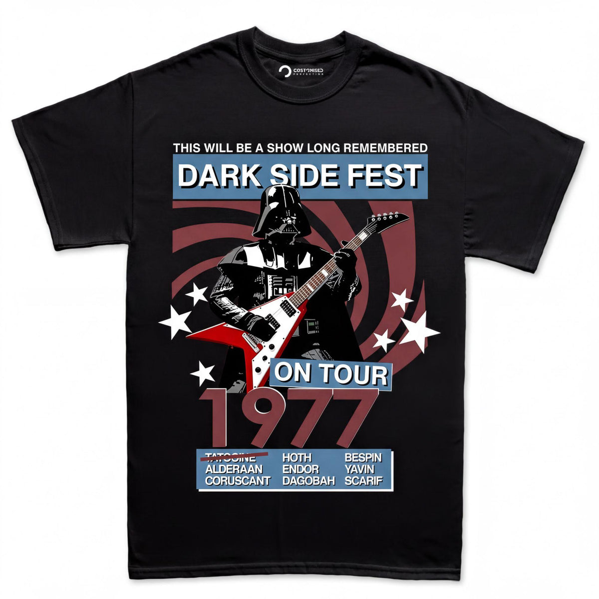 Funny Darth Playing Guitar T-shirt, Tatooine Music Fest Tee
