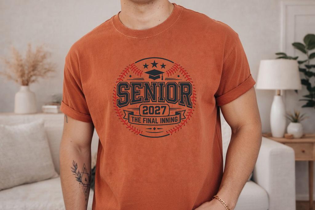 Comfort Colors® Senior 2027 Baseball Shirt, Back To School Top, The Final Inning Tee, Class of 2027 Graduation Gift