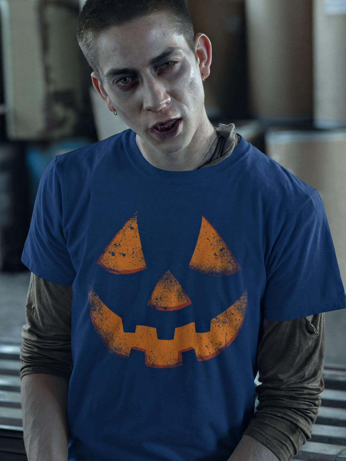Jack O Lantern Face Shirt, Distressed Pumpkin Face T-Shirt, Simple Halloween Hoodie, Orange Pumpkin Sweatshirt, Halloween Costume Tee Gift
