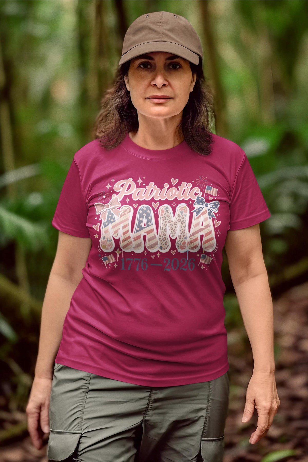 Patriotic Mama Shirt, Comfort Colors® American Flag Design, Mom July 4th Tee