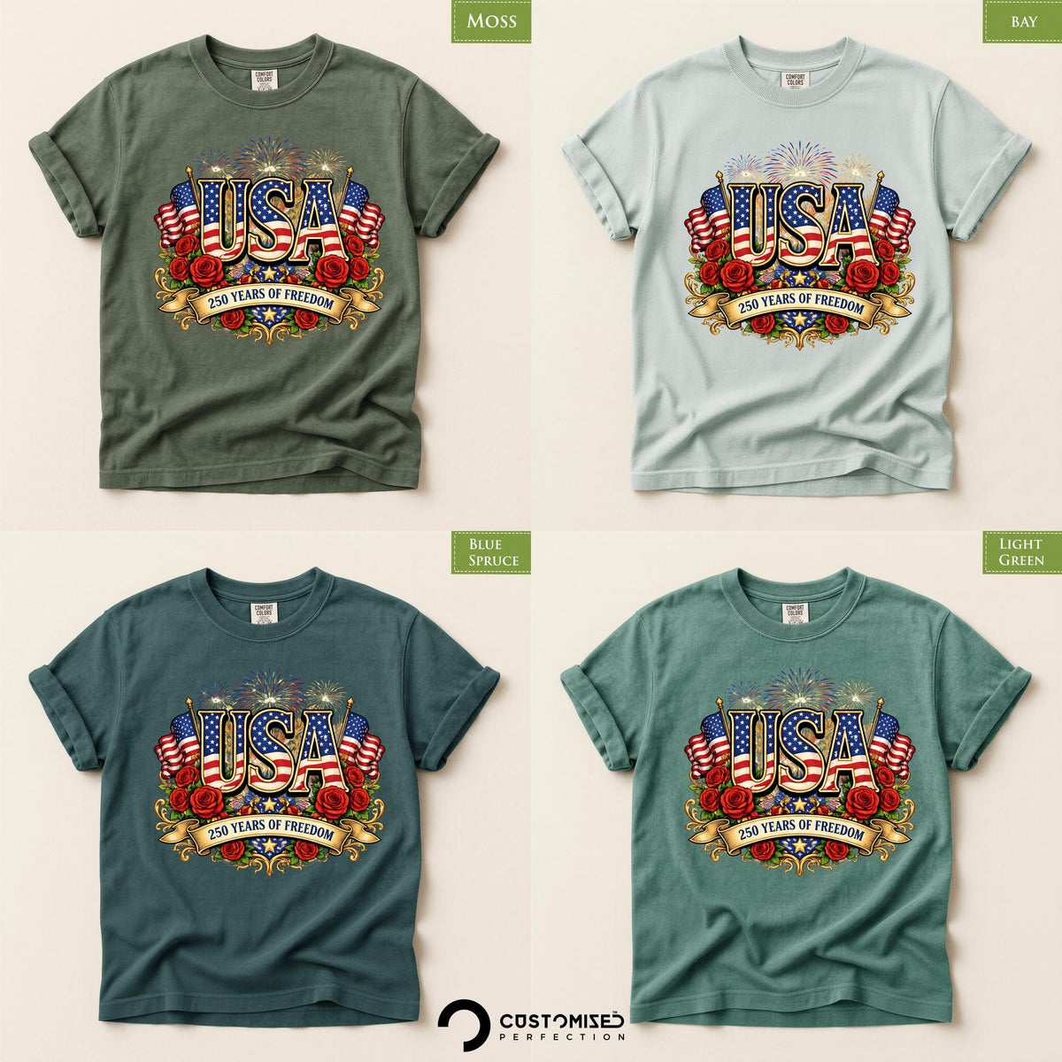 250th Anniversary Shirt, Patriotic USA Tee, Comfort Colors® America 250