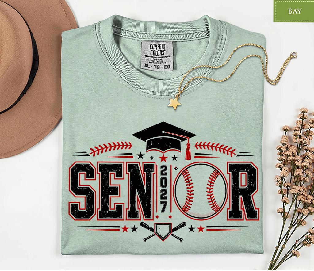 Comfort Colors® Senior 2027 Baseball Shirt, Class of 2027 Graduate Sports Fan Graduation Tee