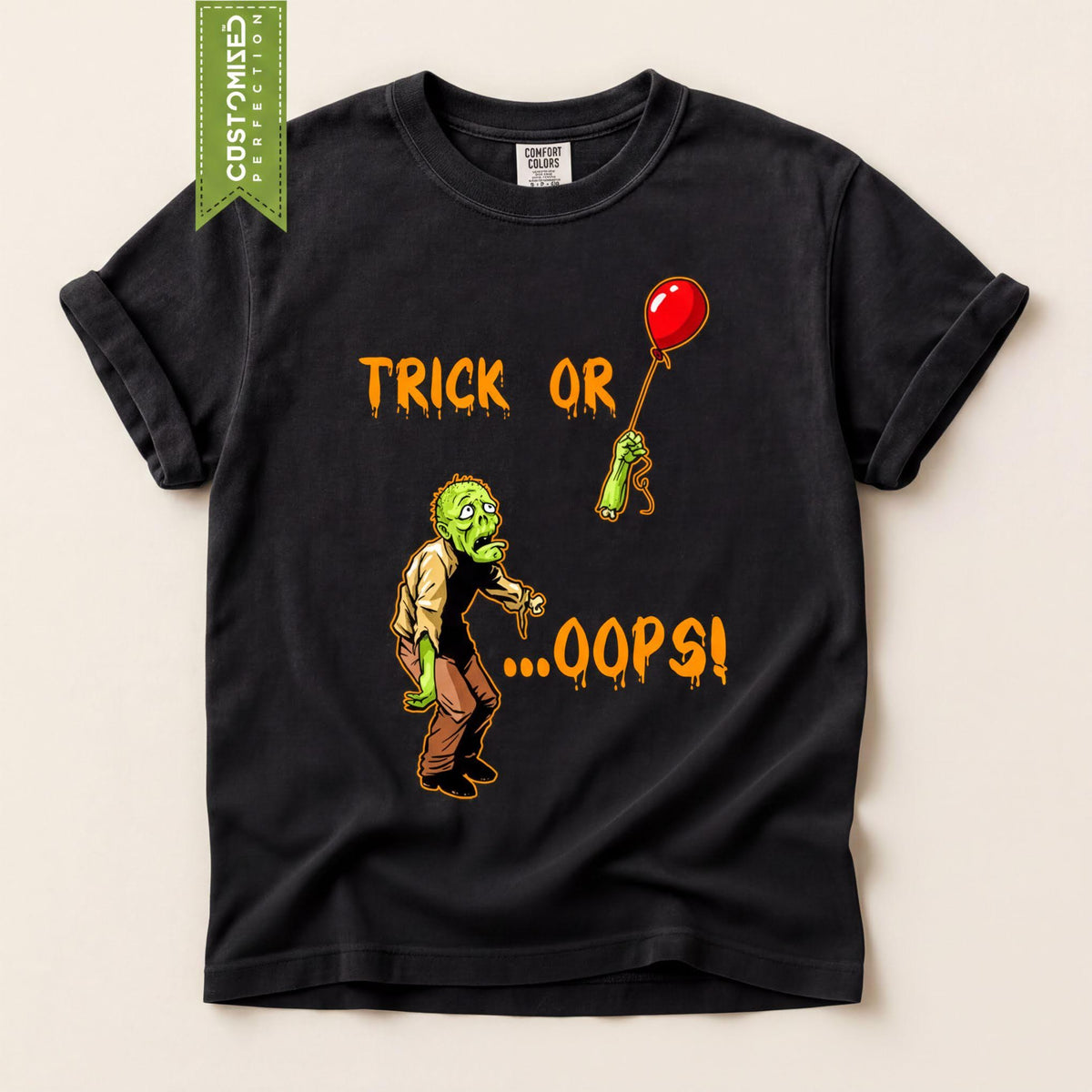 Funny Trick Or Treat Halloween T-Shirt, Comfort Colors® Scary Zombie Tee, Spooky Season Top, Fun Fall Autumn Tshirt