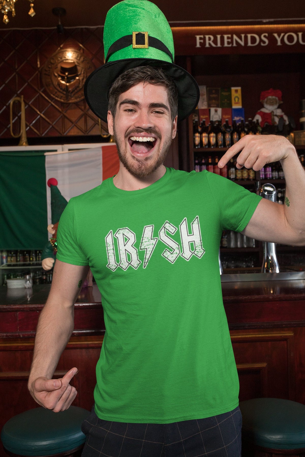 Irish Rock St. Patrick Shirt, Patty’s Day Retro Four Leaf Clover, Shamrock Leprechaun Outfit