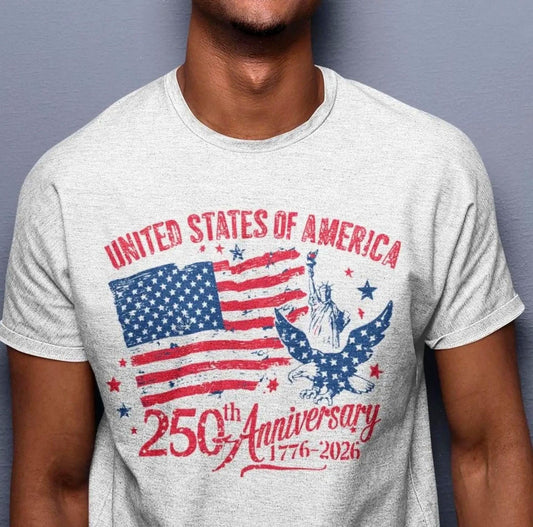 America 250th Anniversary Shirt, Comfort Colors® Patriotic USA Tee, Vintage American