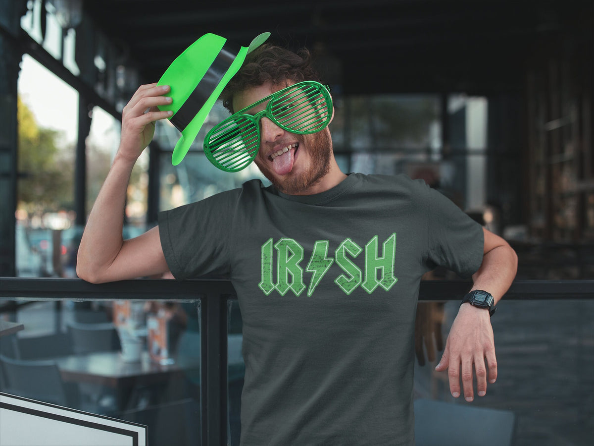 Irish Rock St. Patrick Shirt, Patty’s Day Retro Four Leaf Clover, Shamrock Leprechaun Outfit