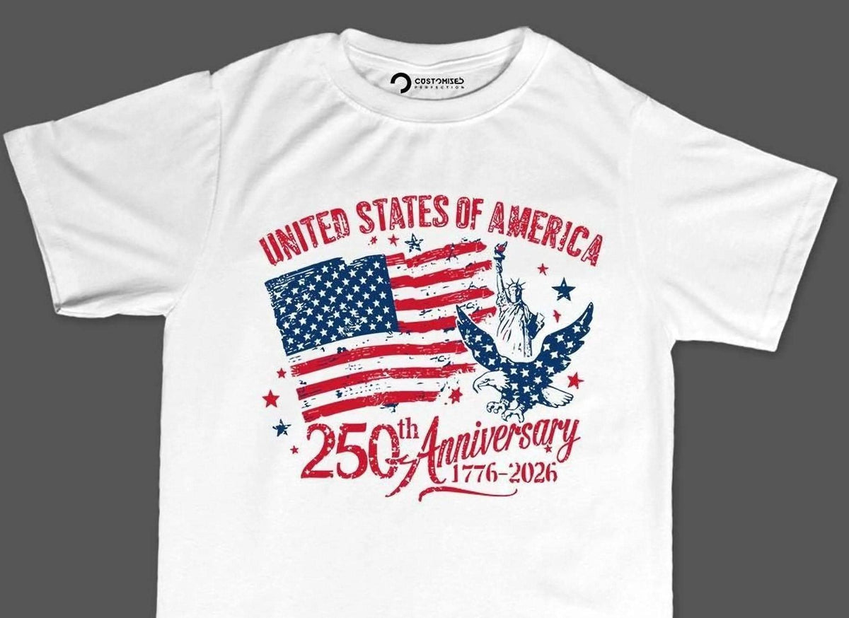 American Flag Shirt, July 4th Celebration Tee, USA 250th Anniversary