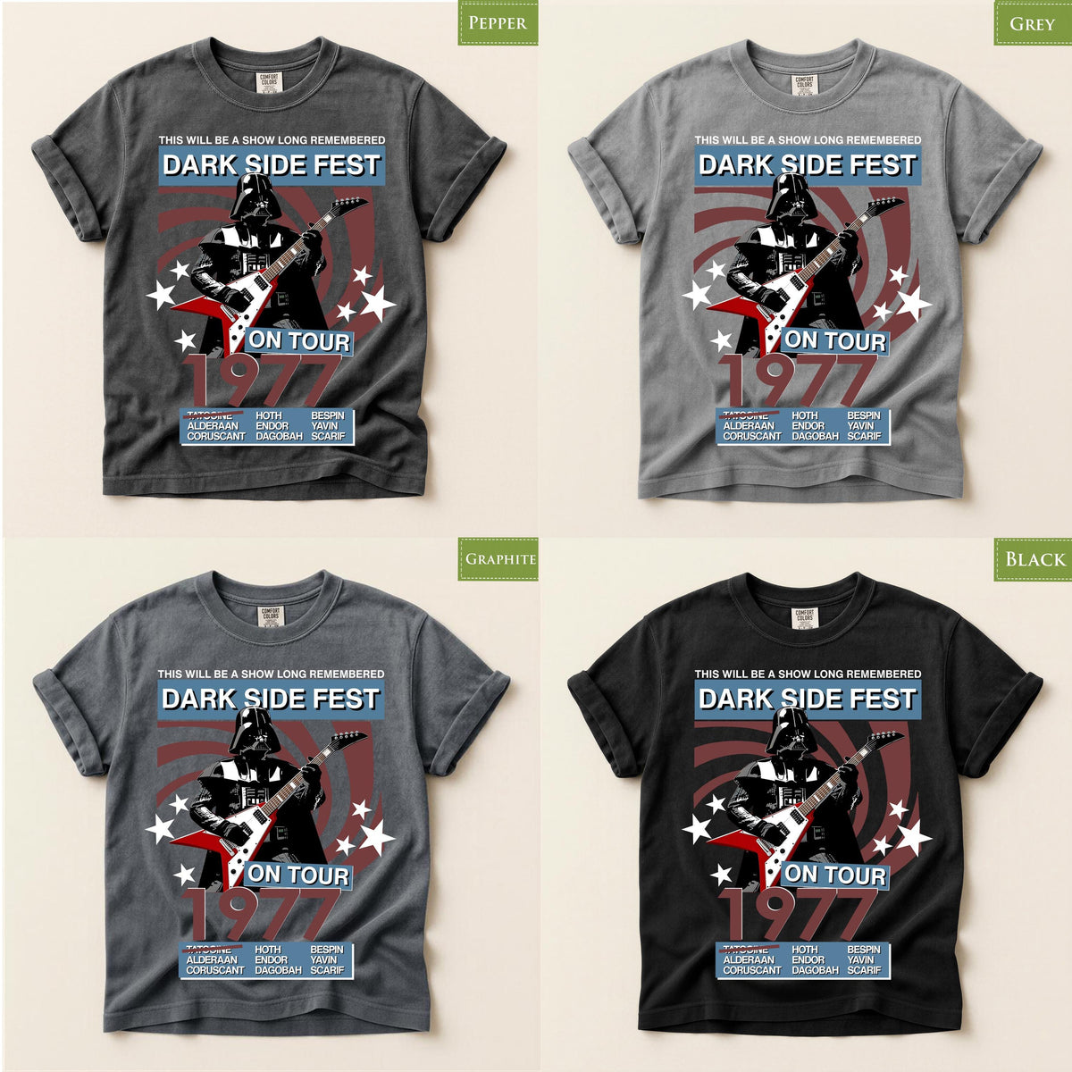 Comfort Colors® Darth Playing Guitar T-shirt, Tatooine Music Fest Tee