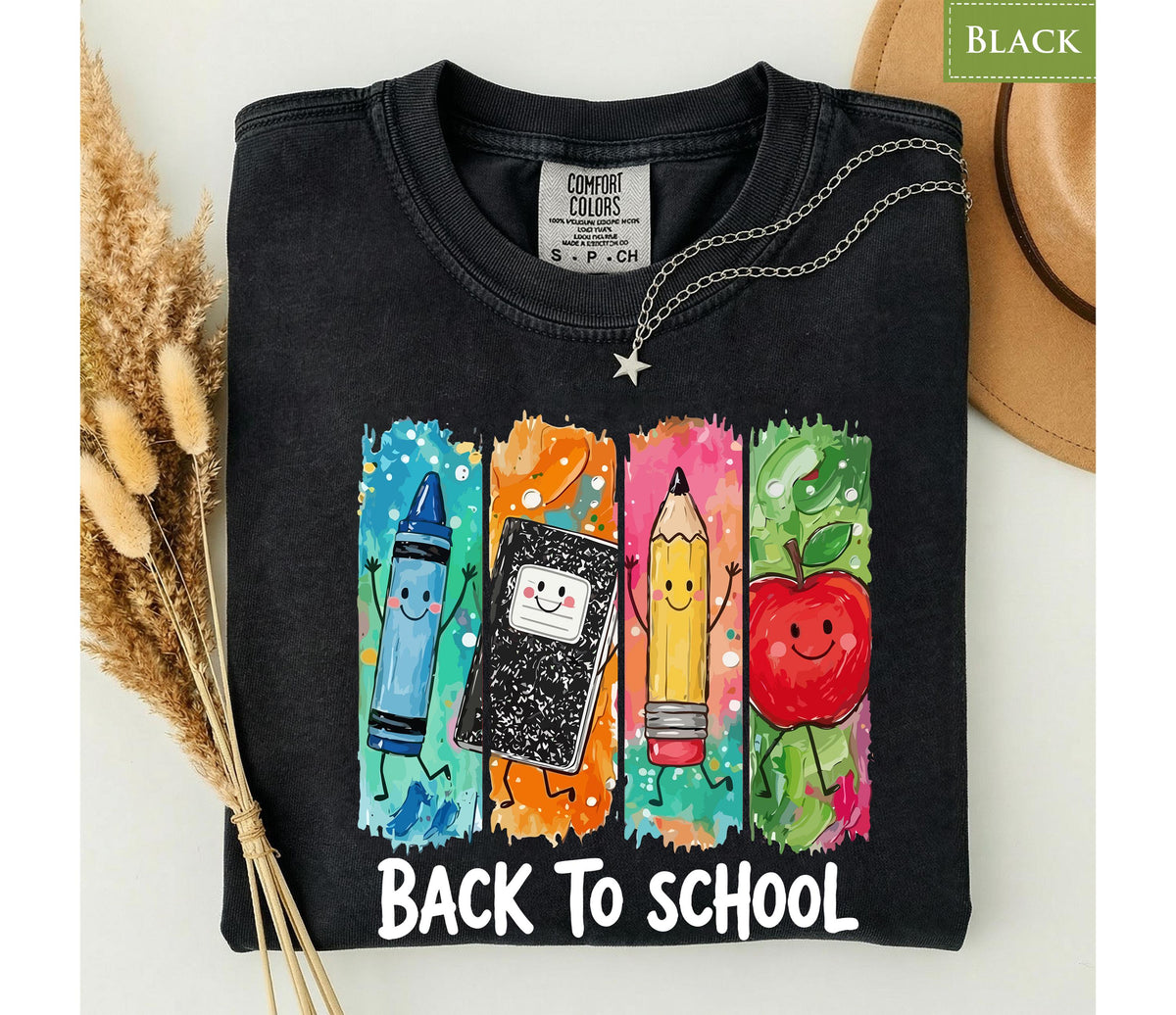 Comfort Colors® Back To School Shirt | Cute Kawaii Crayon Pencil Tee | Teacher Kids Gift