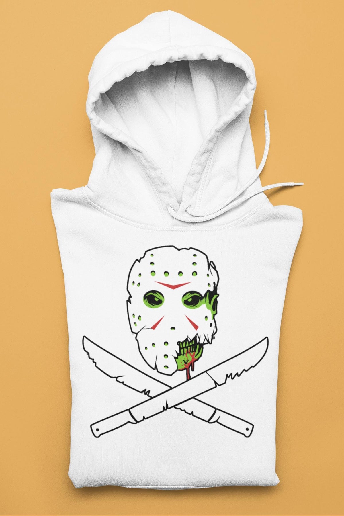 Horror Mask Crossbones Shirt, Hockey Mask Machete Flag T-Shirt, Skull Crossbones Horror Hoodie, Slasher Pirate Sweatshirt