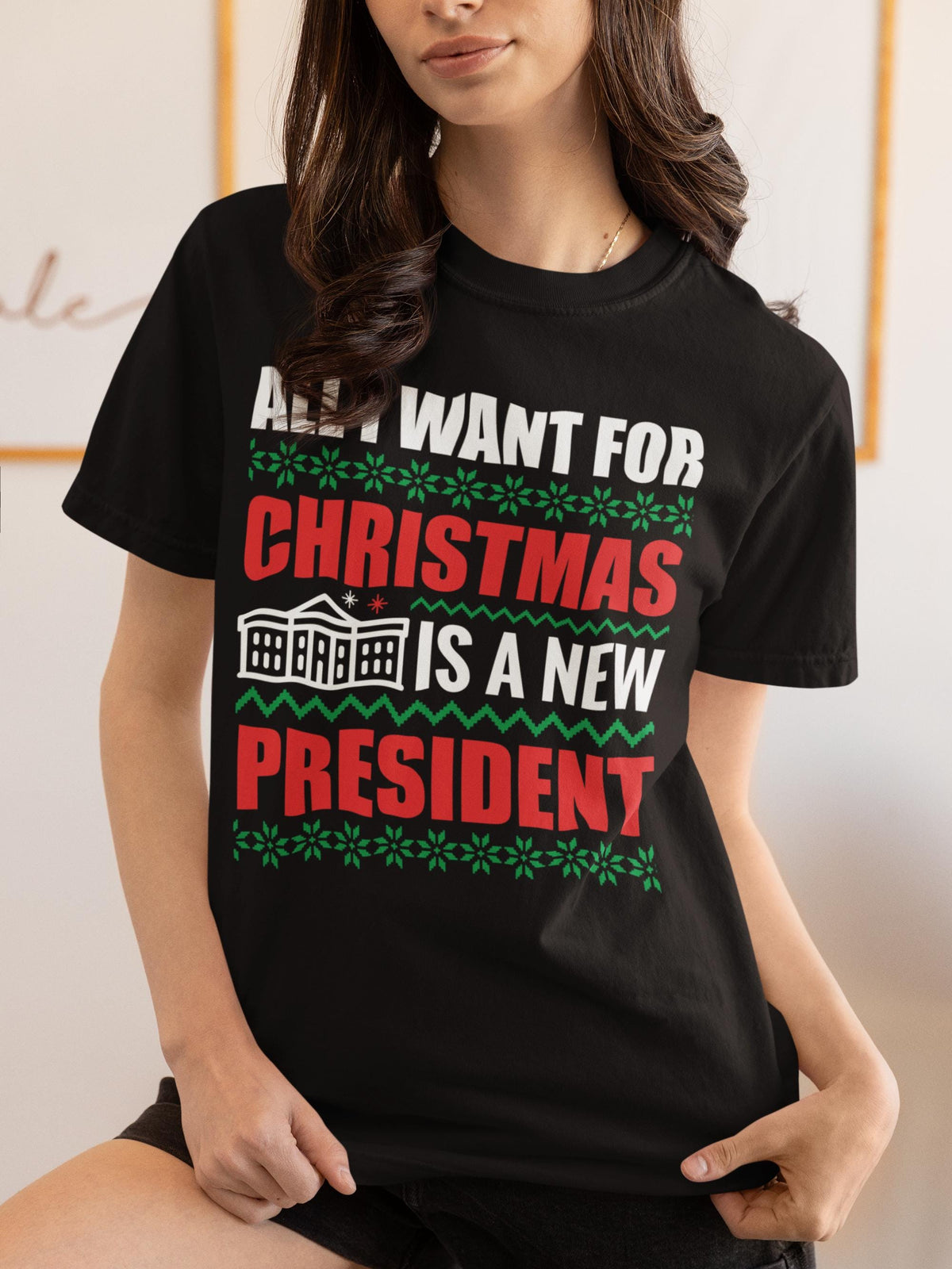 Comfort Colors® All I Want for Christmas Is a New President Shirt, Political Christmas Tee, Funny Election Gift