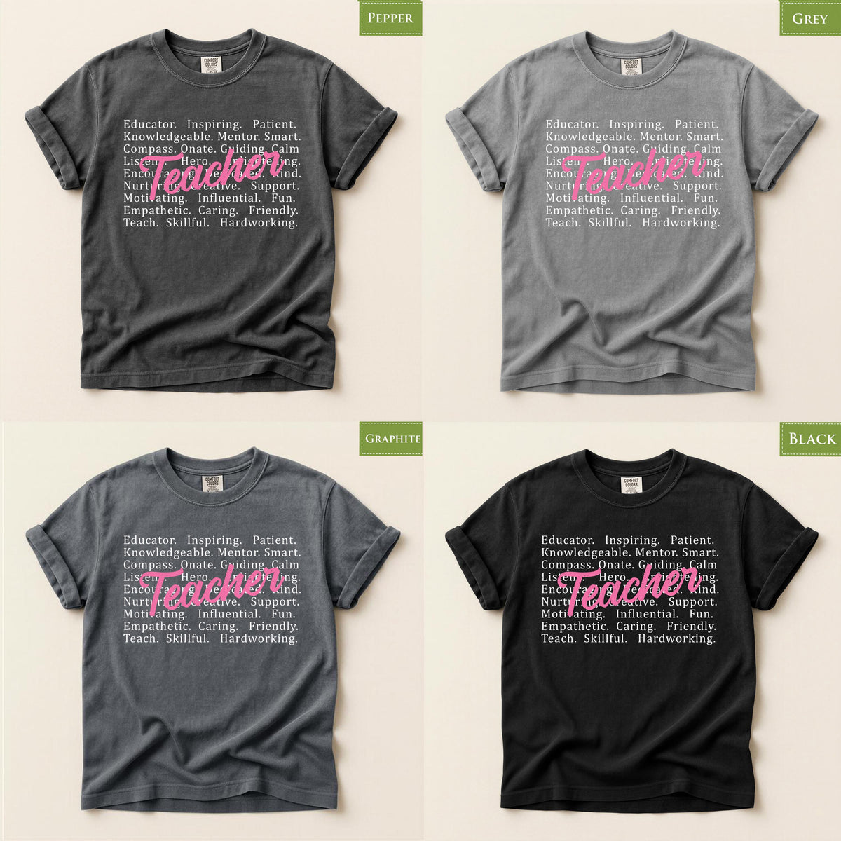 Comfort Colors® Teacher Appreciation Shirt, Inspirational Educator Classroom Gift Graphic Tee, Back To School Top
