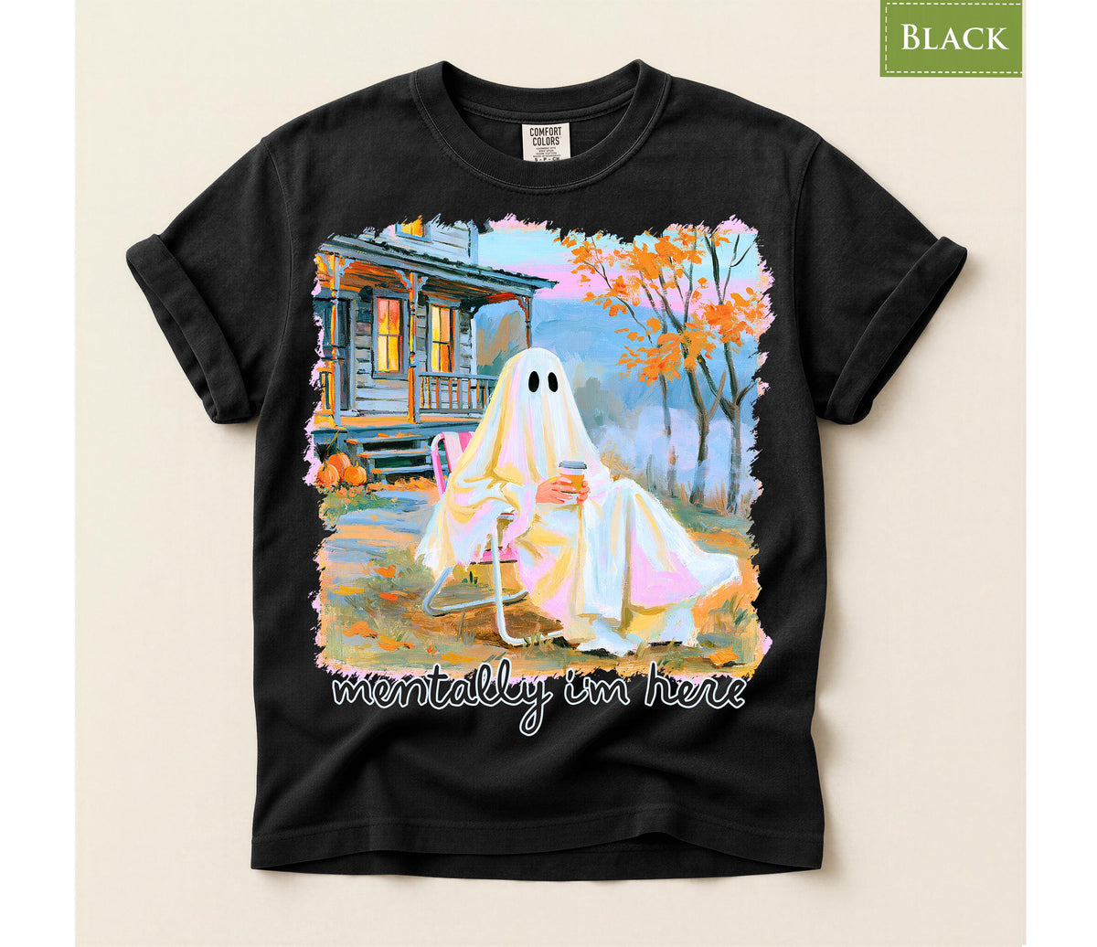 Comfort Colors® Ghost Halloween Graphic Tee, Spooky Pumpkin Shirt, Fall Autumn Apparel Gift