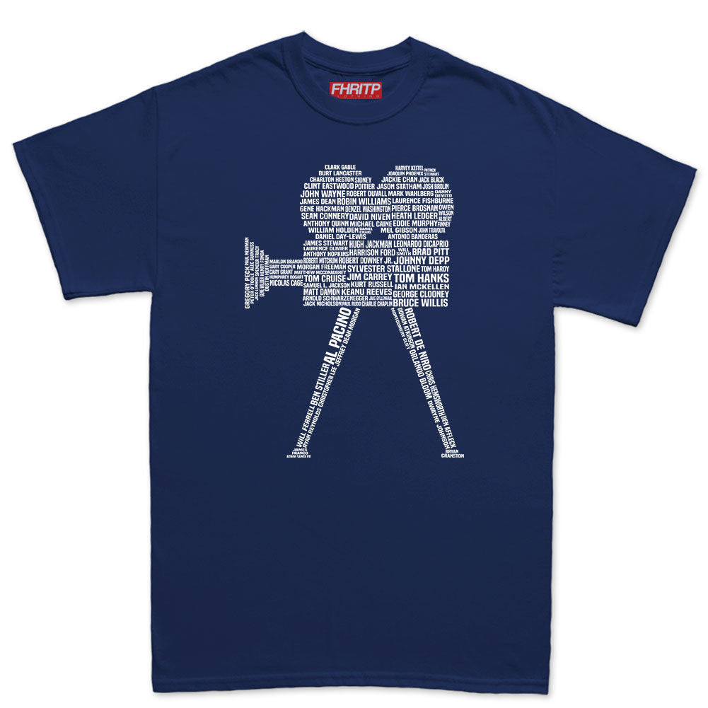 Mens Movie Actor Film Star Legends Camera Tribute T shirt Tee Top T-shirt