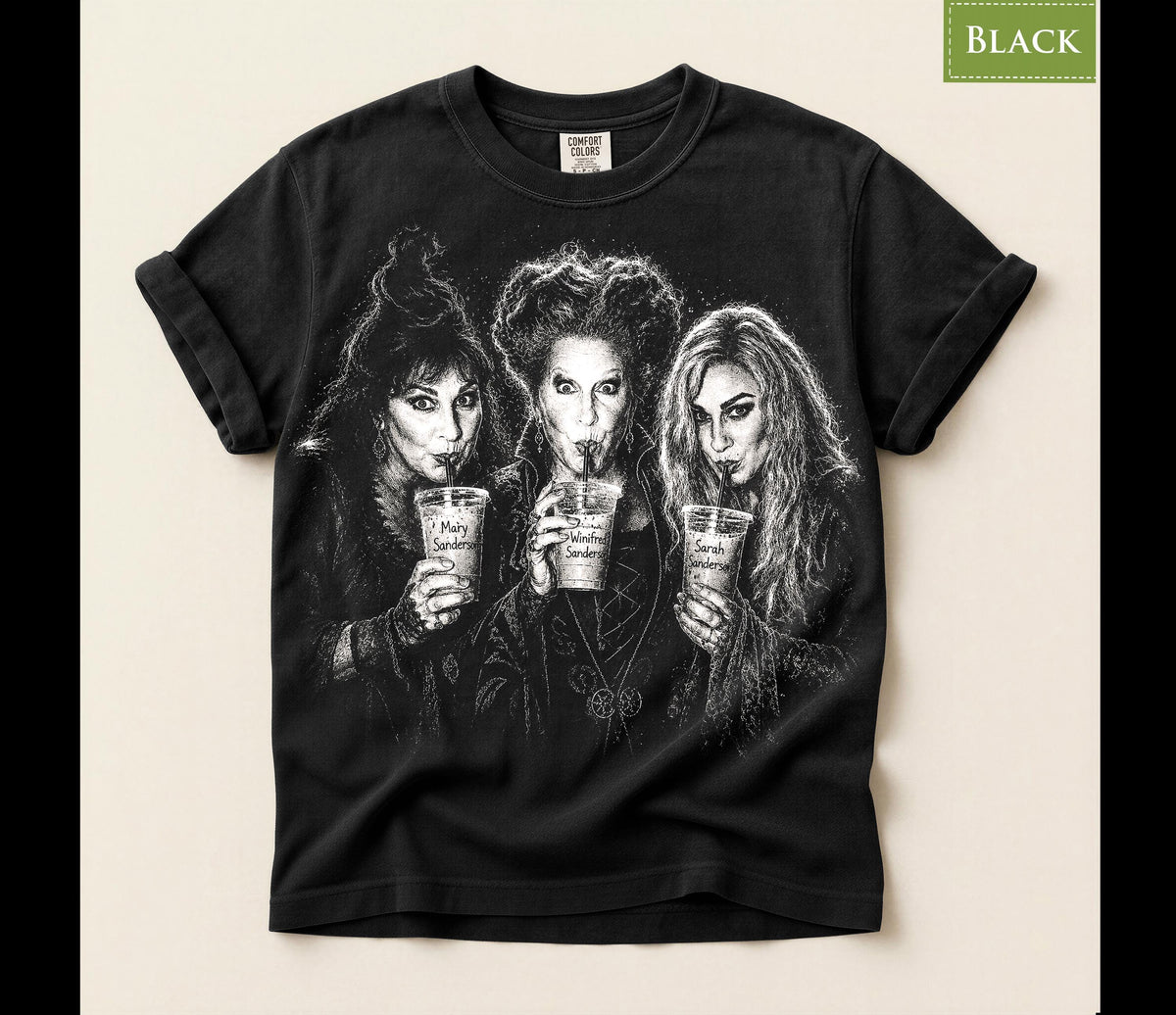 Comfort Colors® Three Witches Tee, Funny Halloween Spooky Season Apparel, Magic Cauldron Shirt, Trick Or Treat Top
