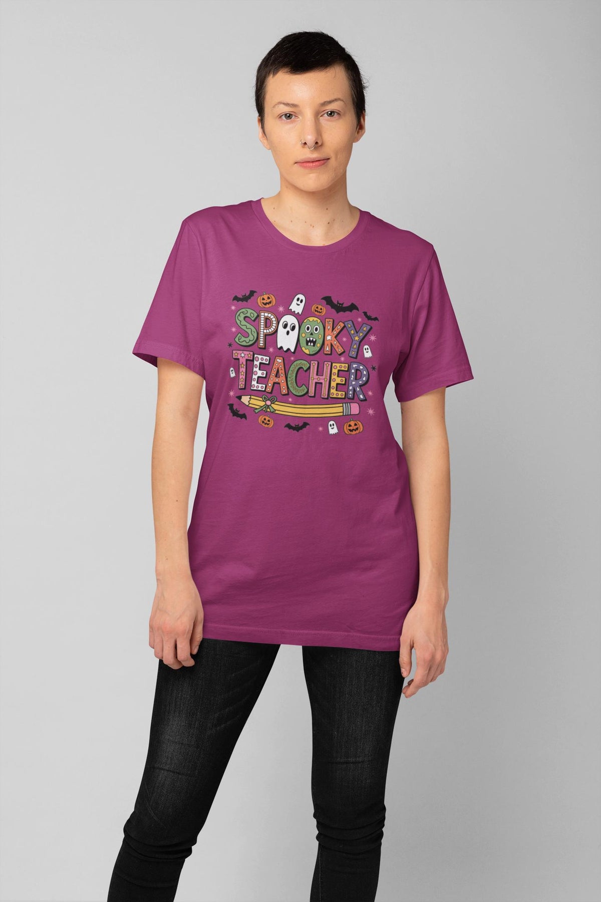 Comfort Colors® Spooky Teacher Shirt, Cute Halloween Teacher Tee, Ghost Pumpkin Fall Educator, Back to School top