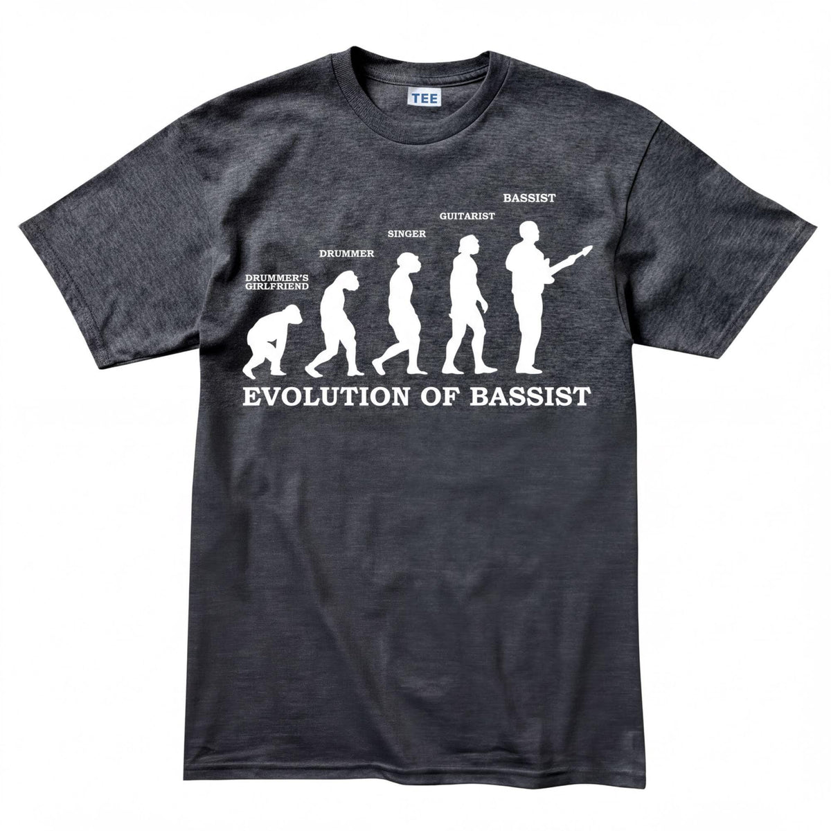 Comfort Colors® Evolution of Bassist T-Shirt, Bass Guitar Funny Musician Tee, Gift for Music Player
