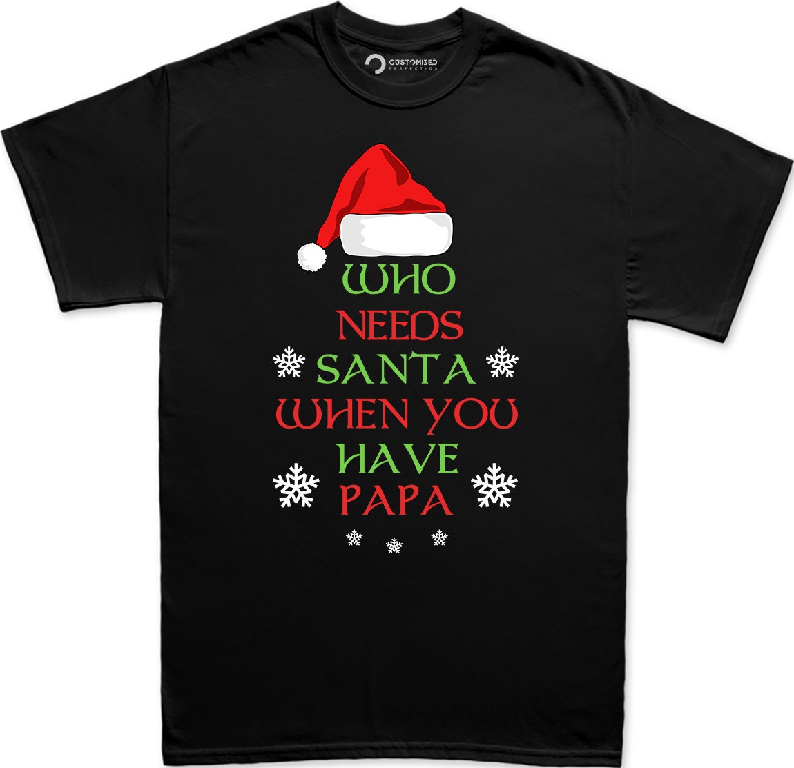 Funny Dad Christmas Shirt, Who Needs Santa Papa Holiday Tee