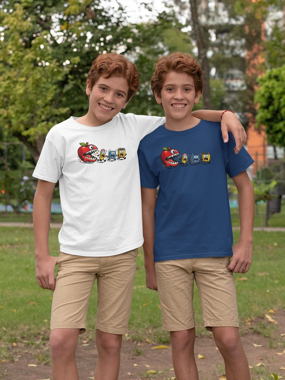 Comfort Colors® Funny Back to School T-shirt, Apple Monster Shirt, Teacher Student Classroom Graphic Tee