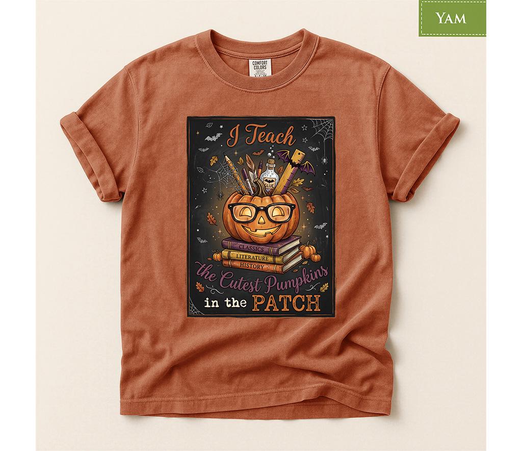 Comfort Colors® Halloween Teacher Shirt, Back to School top, I Teach the Cutest Pumpkins in the Patch, Fall Teacher Tee