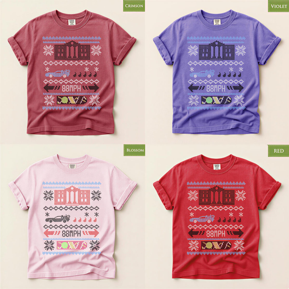 Comfort Colors® Christmas Train Shirt, Retro Holiday Sweater Tee, Pixel Art Christmas Graphic, Festive Gift