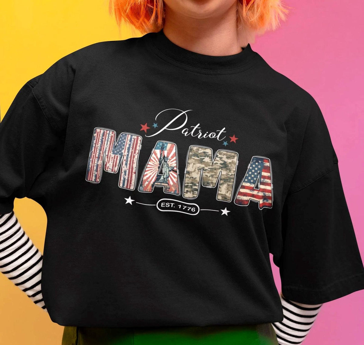 Patriot Mama Shirt, 4th of July Comfort Colors® Tee, Gift for Mom USA