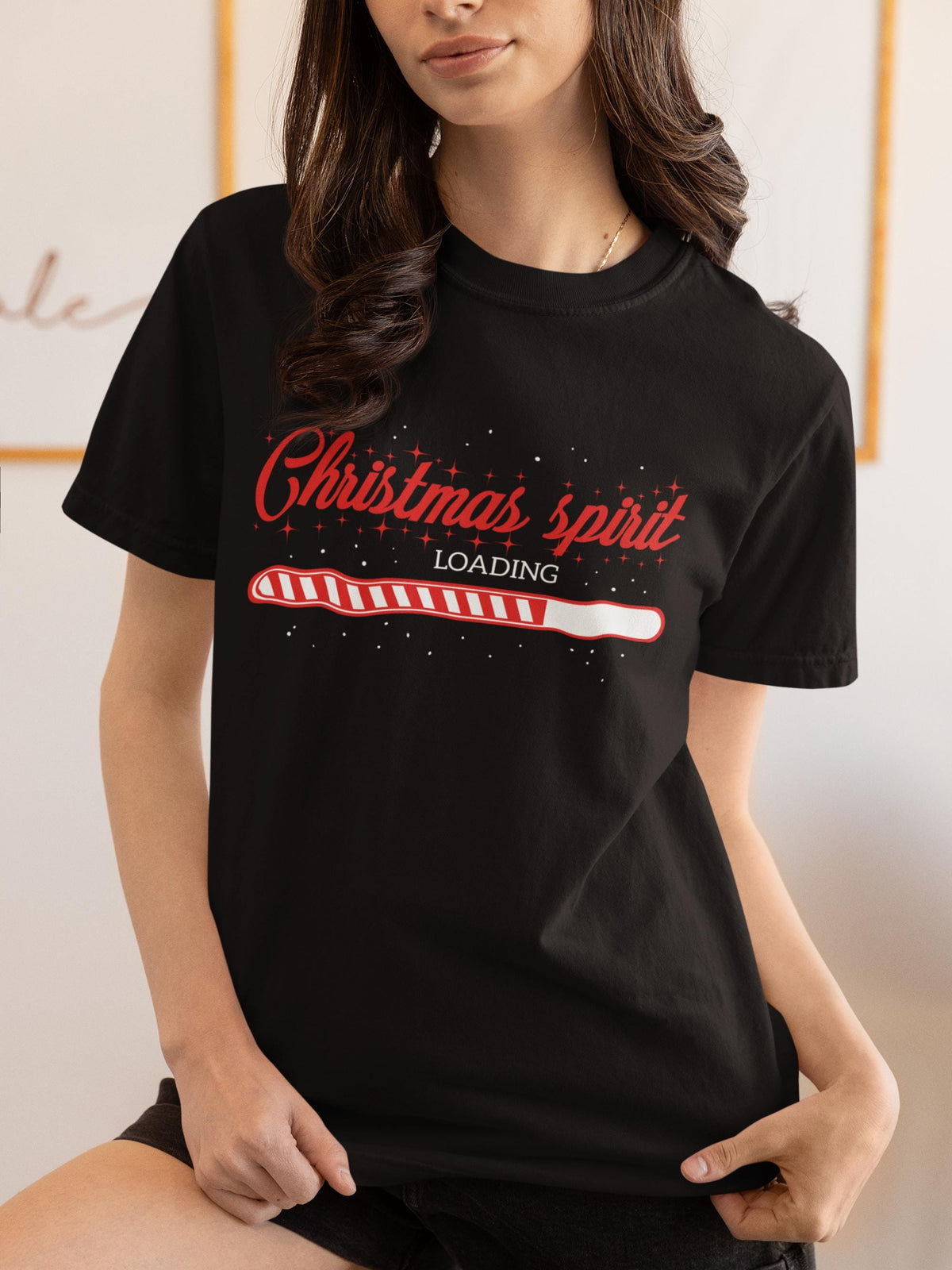 Comfort Colors® Christmas Spirit Loading Shirt, Funny Holiday Tee, Christmas Loading Graphic, Festive Winter Gift