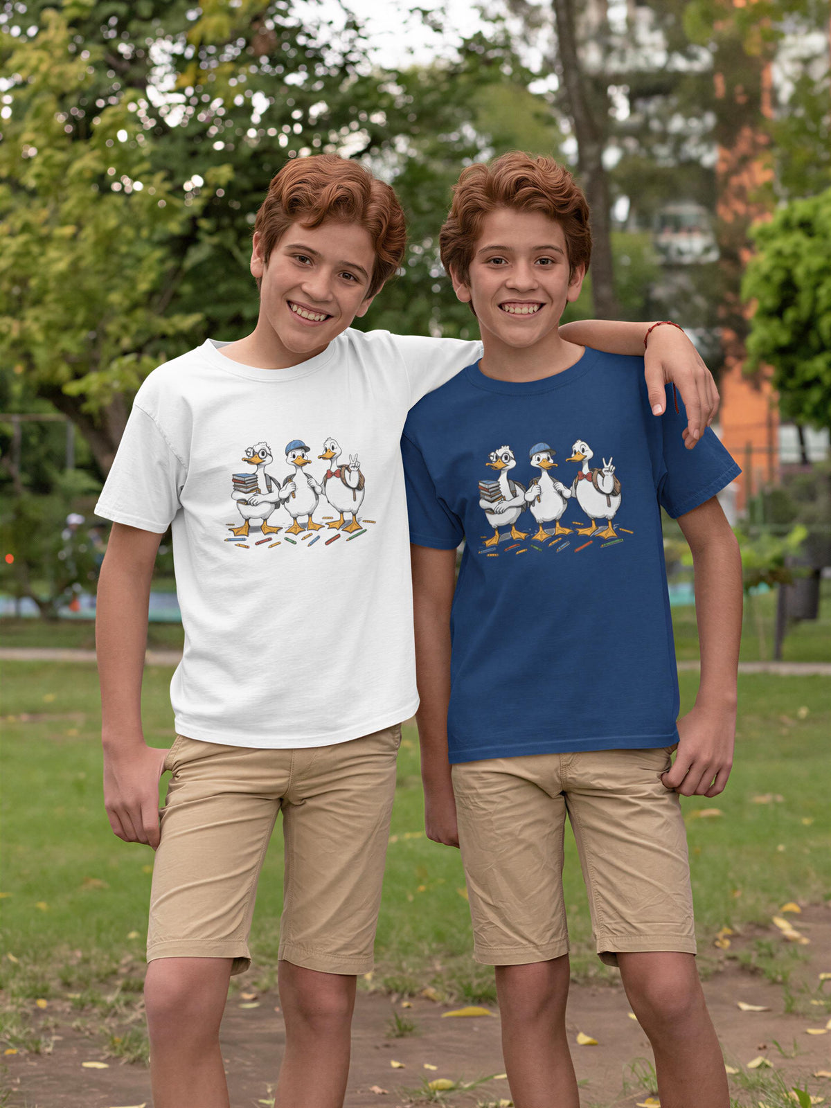 Funny Goose Back to School Shirt, Cute Duck Teacher Student First Day Graphic Tee, BTS Top