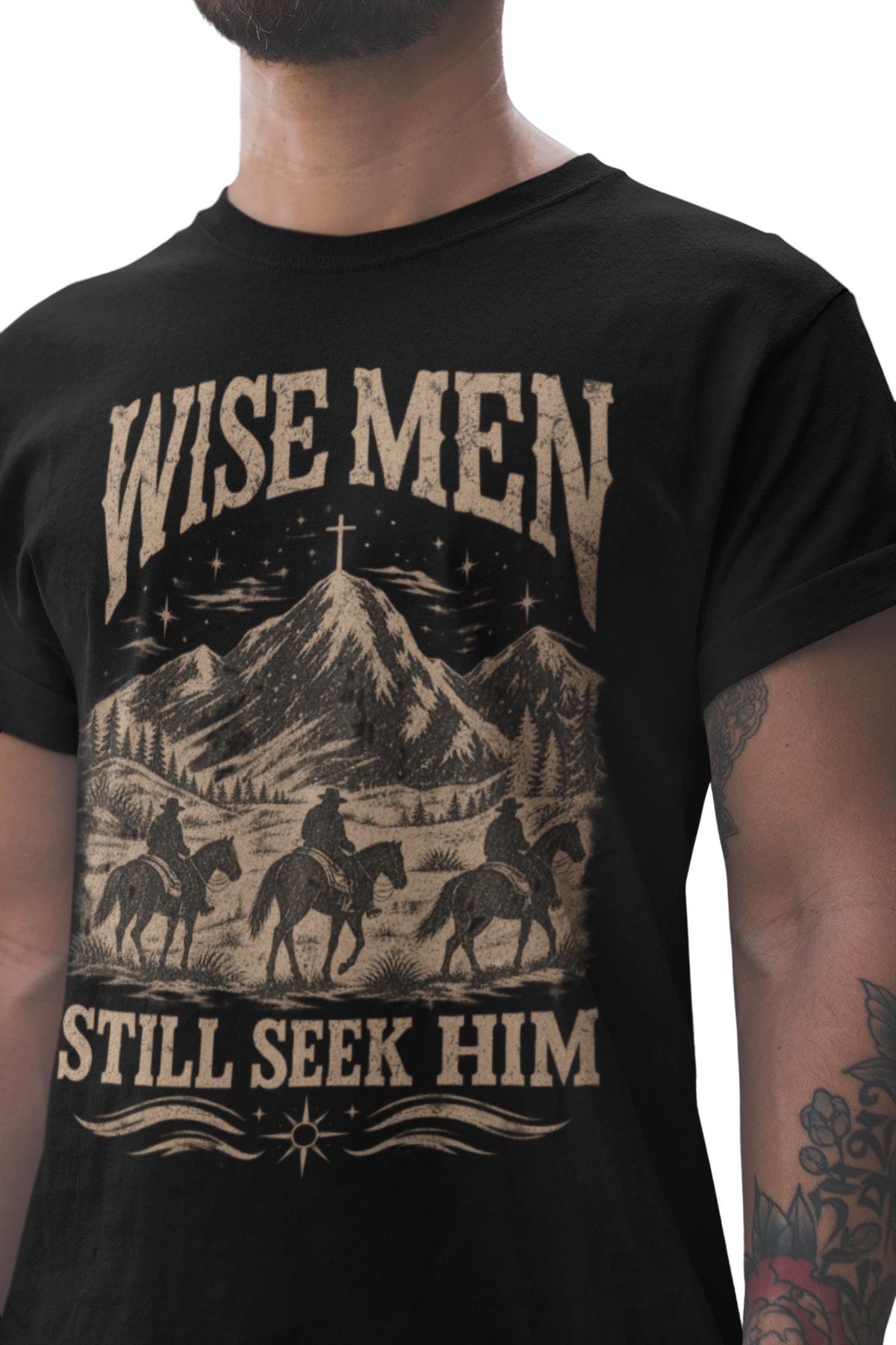 Comfort Colors® Christian Christmas Shirt, Wise Men Still Seek Him Tee, Western Cowboy Christmas Shirt, Faith Gift