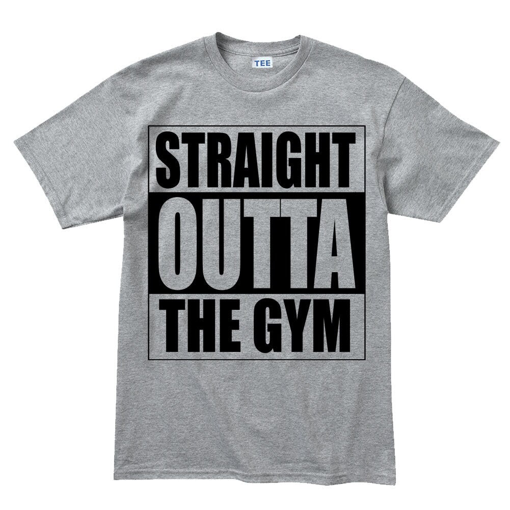 Straight Outta Gym Fitness Tee for Men - Novelty Gym Shirt - Workout Gym Graphic T Shirts - Motivational Gifts, Gym Lovers