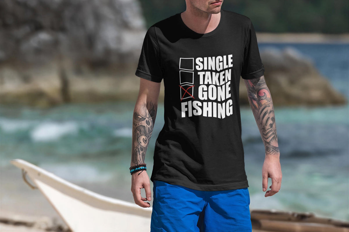Funy Fisherman Shirt, Single Taken Gone Fishing Tee, Comfort Colors® Angler Gift