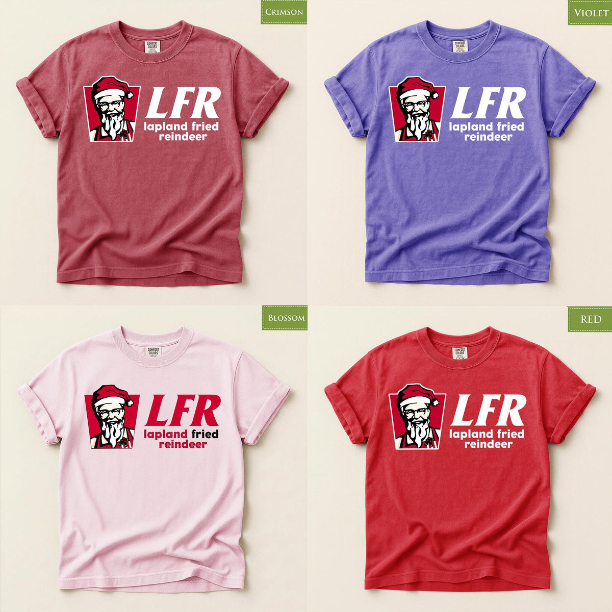 Comfort Colors® Lapland Fried Reindeer Shirt, Funny Christmas Tee, Santa Reindeer Holiday Graphic, Festive Gift