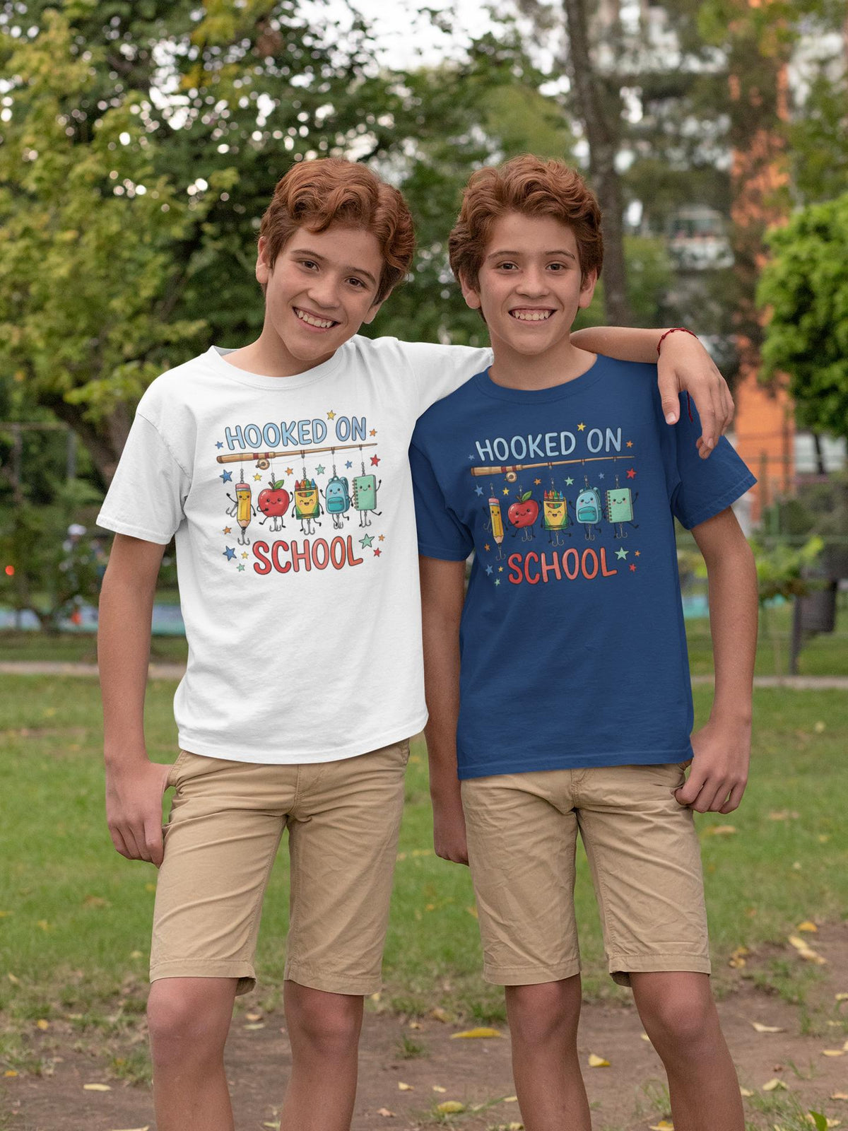 Hooked on School Fishing Teacher Shirt, Classroom Student Gift, First Day Back Tee