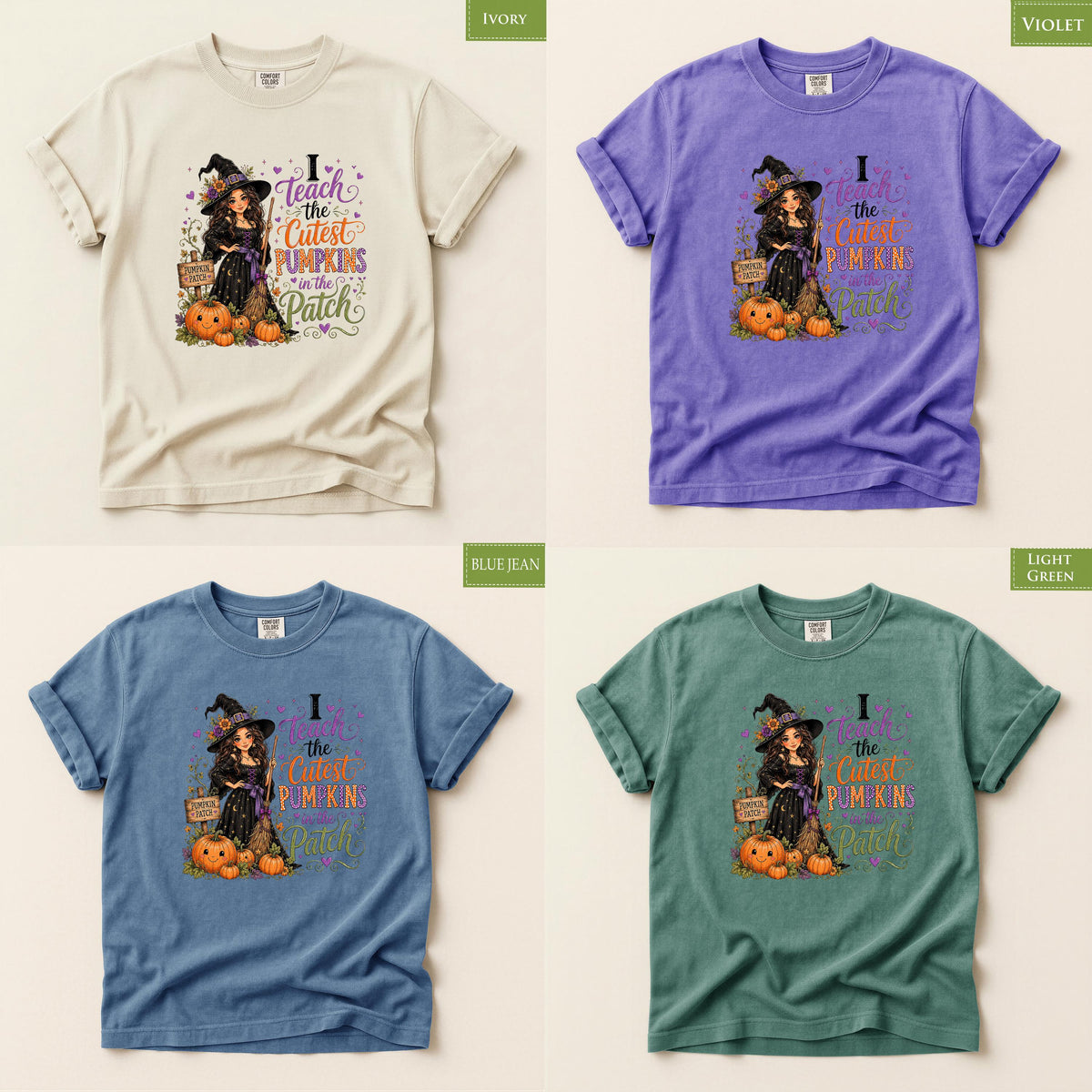 Comfort Colors® Halloween Teacher Shirt, Cute Pumpkin Patch Tee, Witch Fall Classroom Gift