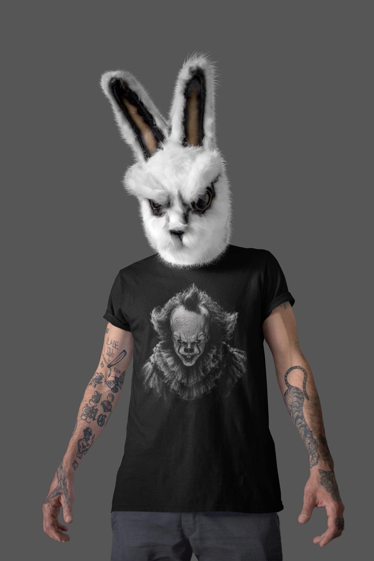 Evil Clown Portrait Shirt, Dark Horror Clown T-Shirt, Creepy Clown Face Hoodie, Black and White Horror Sweatshirt, Halloween Tee Gift
