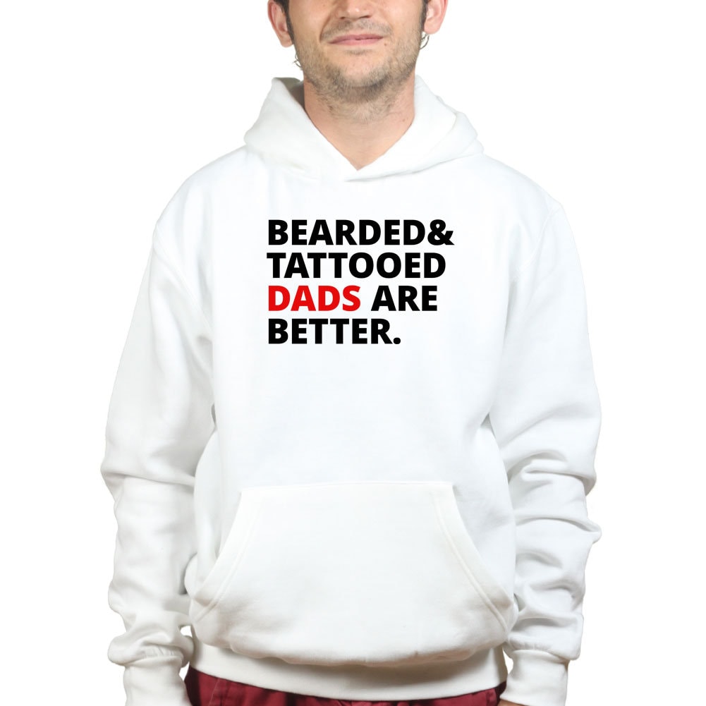 Men's Bearded and Tattooed Dads Are Better Hoodie - R1796